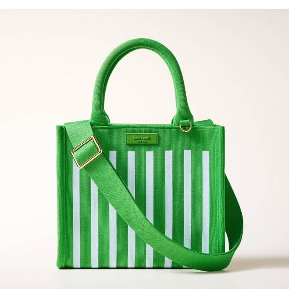 New! Kate Spade x Target Stripe Knit Crossbody Green/BlueTote NWT + Strawberry - Picture 2 of 4